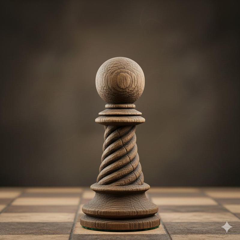 Rustic Wood Chess Pawn