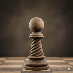 Rustic Wood Chess Pawn