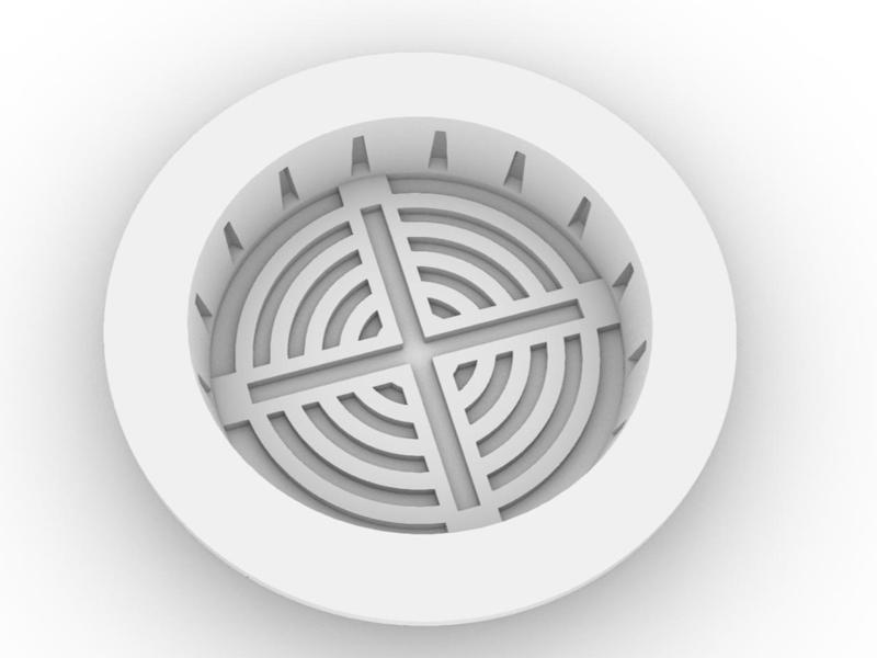 Floor drain prevents hair from clogging drains, ultra-fast printing