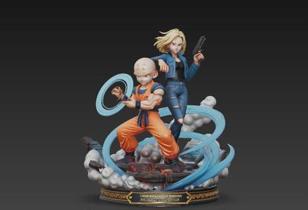 Krillin & Android 18 - Dragon Ball 3D Model Set