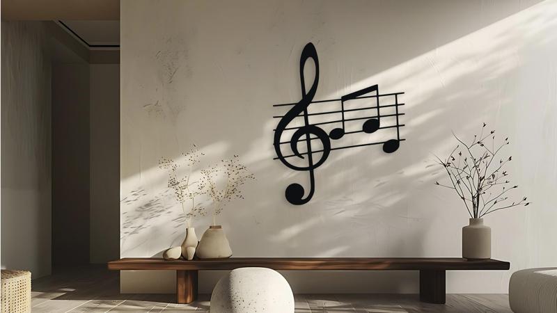 Music Notes Treble Clef Wall Decor Art