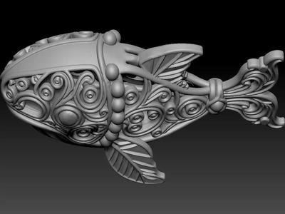 Carved Whale Pendant