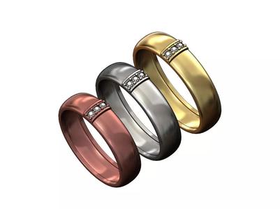 Wide diamond line ring US size 6 7 8