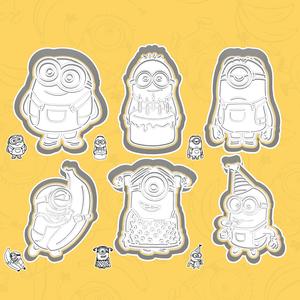 Minions / Despicable Me cookie cutters - banana party set / bundle - 6 pieces