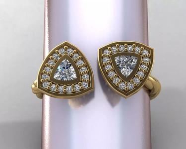 wedding twin solitaire ring