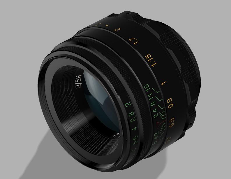 Helios 44-2 Full-Scale 3D Model | Vintage Lens Replica