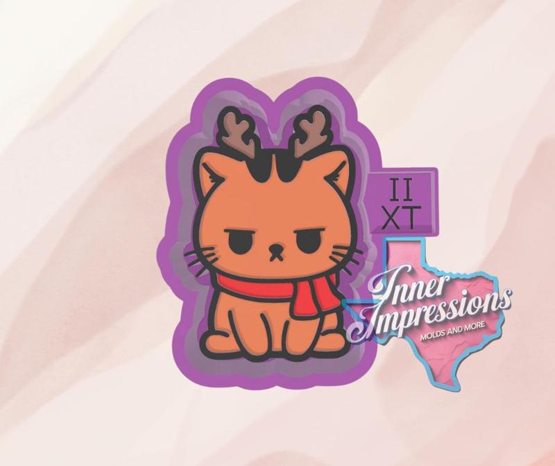 Grumpy Christmas Cat Freshie Mold