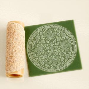 Autumn Mandala Texture Roller STL File – Engraved Clay Tool for Pottery & Ceramics