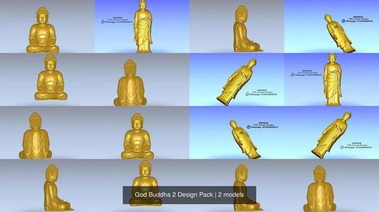 God Buddha 2 Design Pack 3D Model Collection