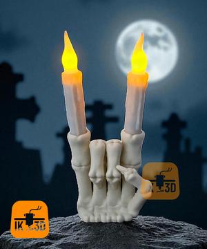 Skeleton Hand Candle Holder -  Rock On / No Supports