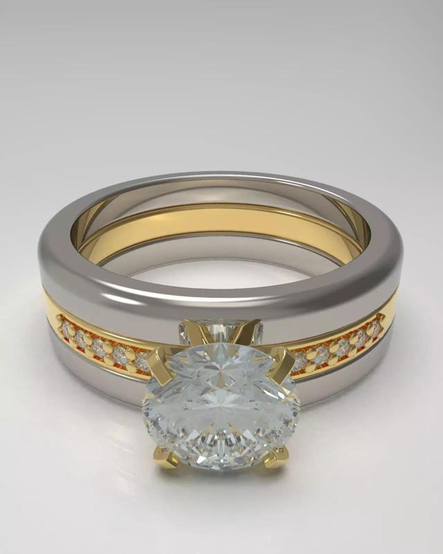 Stacking ring with gems printable 3D model