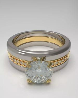 Stacking ring with gems printable 3D model