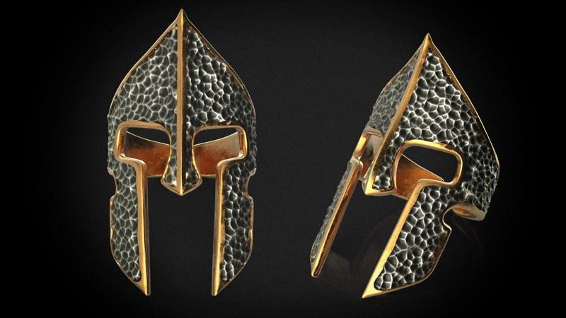 Spartan helmet ring