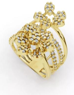 Sparkling Floral Cascade Ring