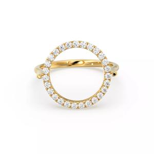 Spinner Circle Micro Pave Diamond Ring Bespoke Jewelry