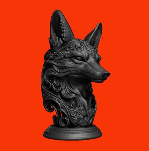 Fox Head Sculpture