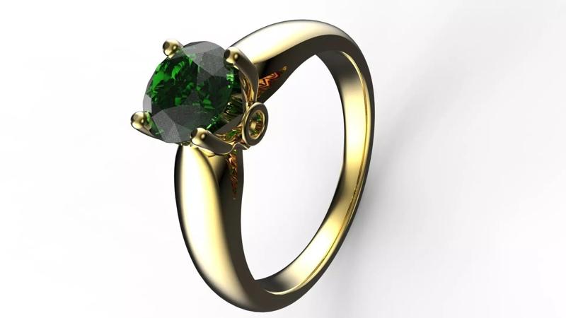 SOLITARIO emerald engagement ring gold