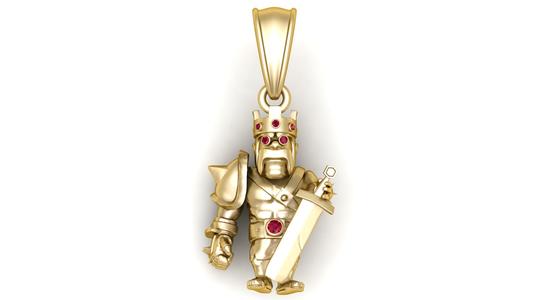 Gold King Warrior Pendant