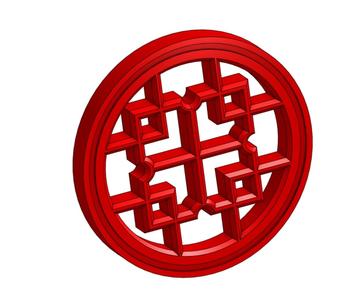 GOTHIC ORNAMENT CIRCLE WINDOW 0020