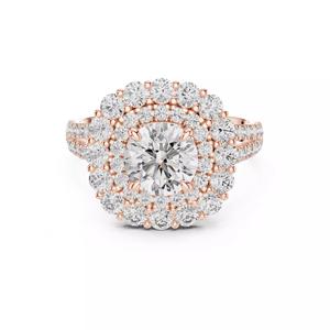 Split Shank Round Cut Double Halo Engagement Ring 3DM STL Video