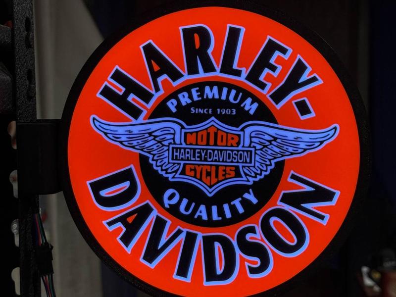 Two sided Harley - Davidson Wall mount light box 