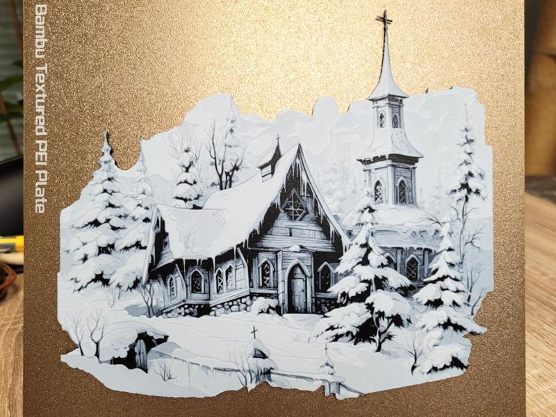 Christmas in a Snowy Church - Hueforge