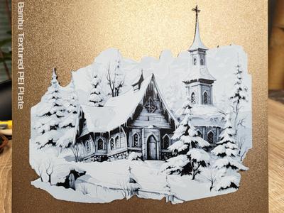 Christmas in a Snowy Church - Hueforge