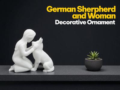 German Shepherd and Woman - Decorative ornament