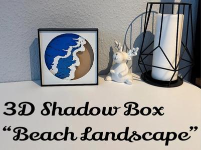 3D Shadow Box: Beach Landscape