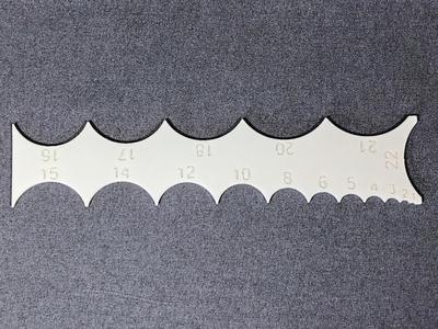 simple radius gauge 1mm to 22mm