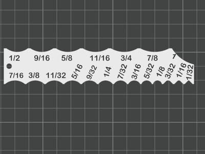 Radius Gauge Fractions INCH- NO AMS