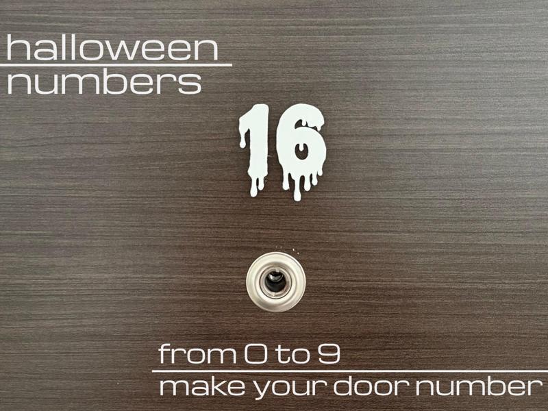 Dripping Halloween Door Numbers 