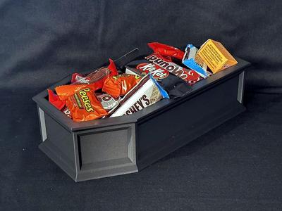 Large Classic Gothic Coffin Halloween Candy Bowl 