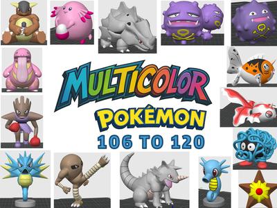 Multicolor Pokemon 106 to 120 (Gen 1)