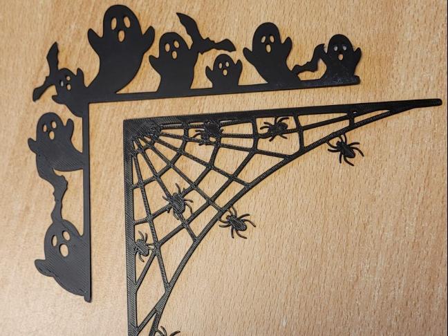 Spooky Corner Decor - Ghost & Spiderweb