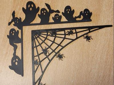 Spooky Corner Decor - Ghost & Spiderweb