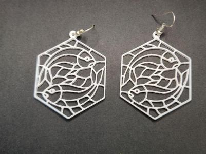 Stained-Glass Koi Earring