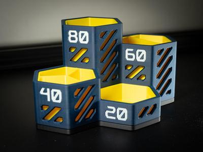 F412 - Futuristic Hex Cluster Desk Organizer