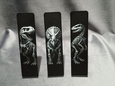 Dino Bookmarks (Set № 1) - Spooky Skeleton Edition