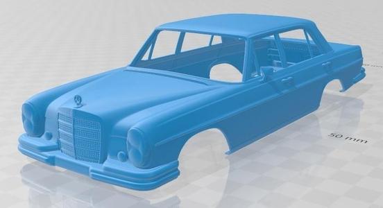 Mercedes Benz 280 SEL 1972 Printable Body Car
