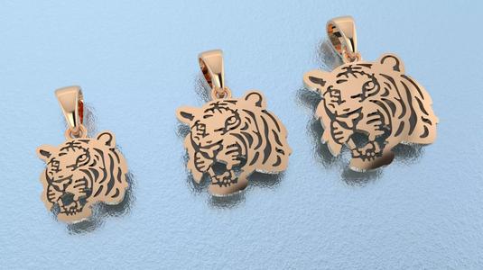 3dm and stl tiger pendant printable jewelry model