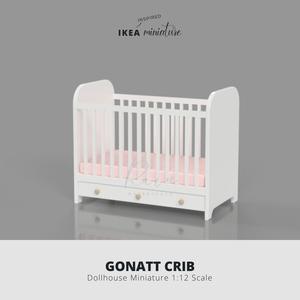 Miniature IKEA-INSPIRED GONATT CRIB furniture for 1:12 Dollhouse