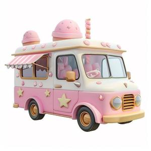 Classic pink ice cream truck