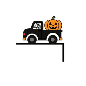 Pumpkin Truck Halloween Door Corner Decoration | 3D Print File | Fall Farmhouse Decor for Halloween