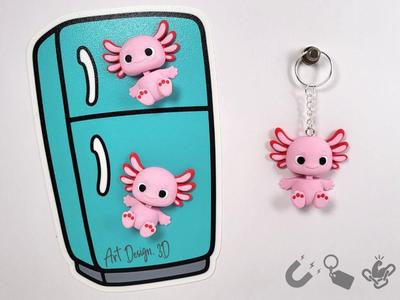 Flexi Axolotl – Magnet & Keychain