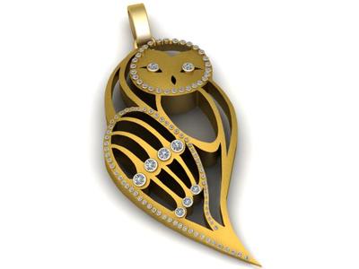 Owl Shaped Bird Pendant 3D Printable Model
