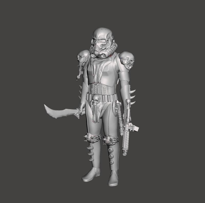 SKULLTROOPER, BARBARIAN STORMTROOPER, CUSTOM STAR WARS ACTION FIGURE, DARK SIDE SITH, KOTOR, 3.75", 6", COMIC BOOK, VIDEO GAME, JEDI, 1/18, 1/6