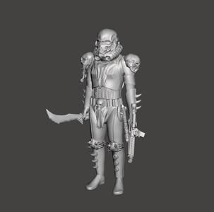 SKULLTROOPER, BARBARIAN STORMTROOPER, CUSTOM STAR WARS ACTION FIGURE, DARK SIDE SITH, KOTOR, 3.75", 6", COMIC BOOK, VIDEO GAME, JEDI, 1/18, 1/6