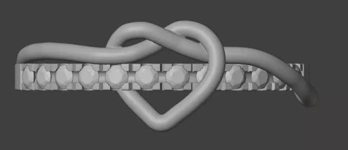 Anillo con microengaste de corazon hecho para oro