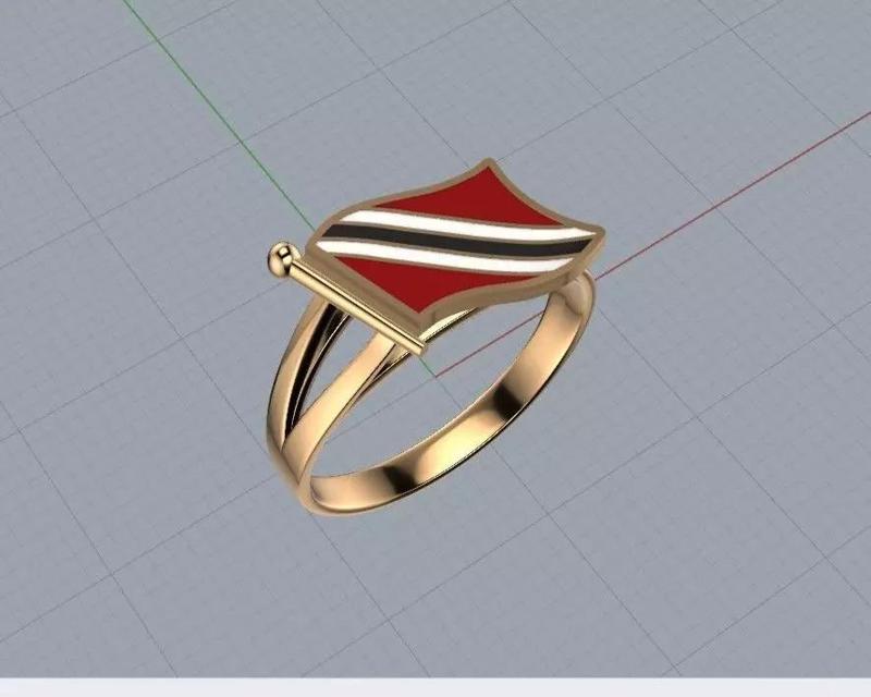 TRINIDAD AND TOBAGO FLAG 9MM RING